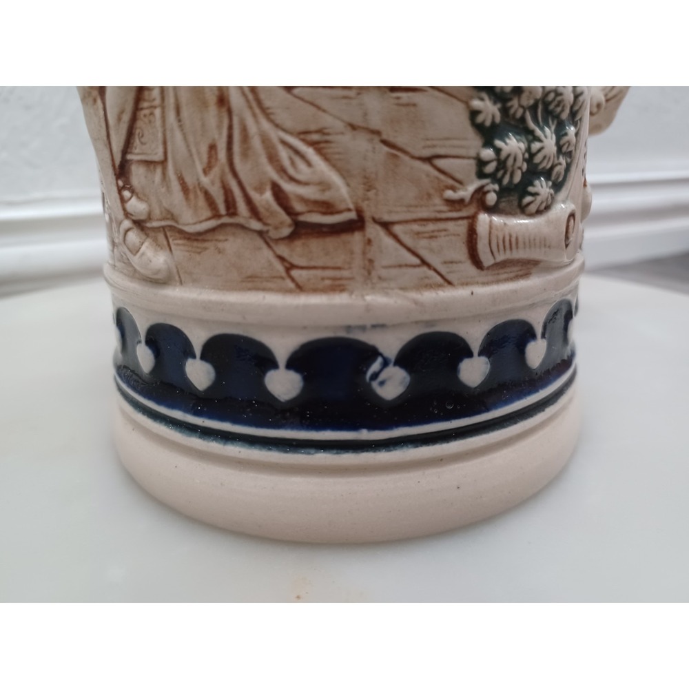 Old Vintage Ceramic/Porcelain Musical Beer Stein/Mug/Cup w/Metal Lid 10 5/8"Tall - Picture 10 of 12
